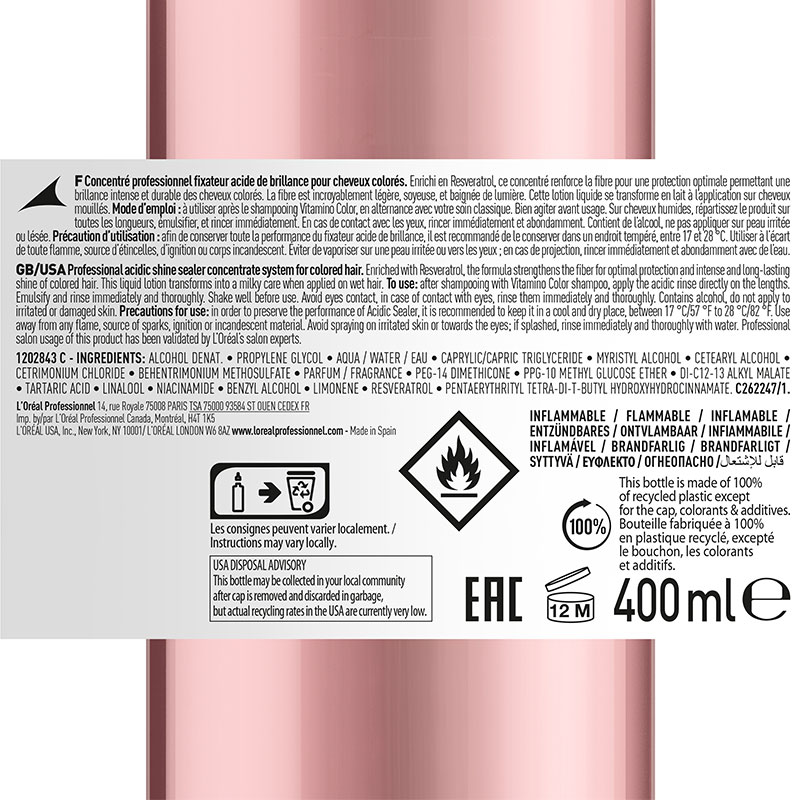 Vitamino Color Resveratrol Acidic Sealer  - 400ml