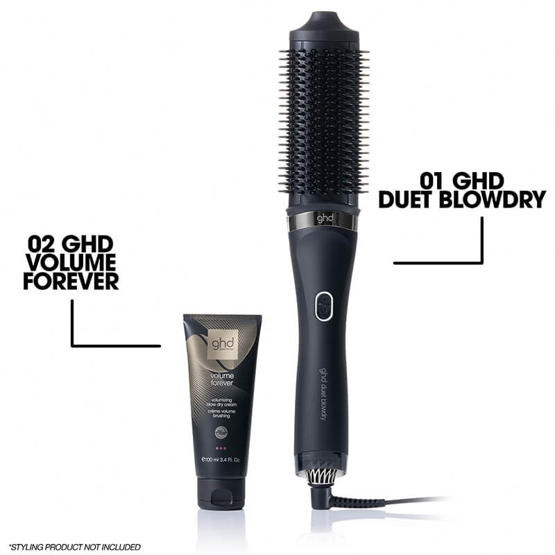 ghd-Duet-Blow-Dry in schwarz mit Stylingprodukt