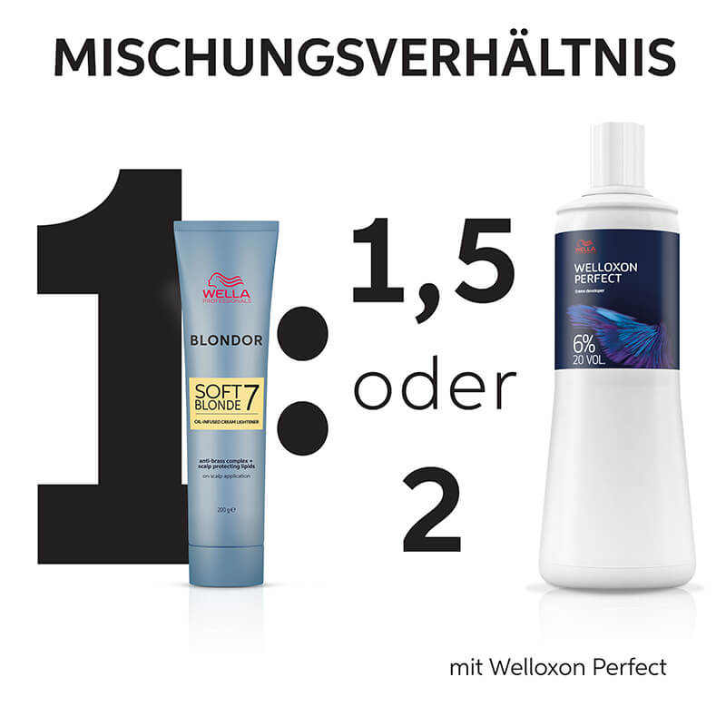 Blondor Soft Blonde Cream - 200ml Mischungsverhältnis