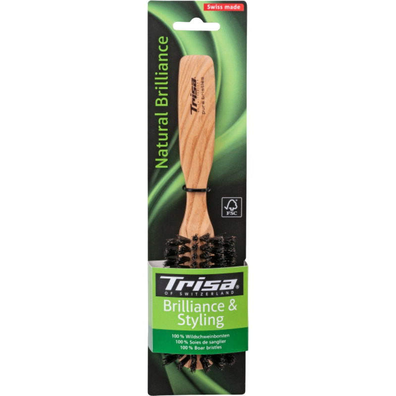 Halbrunde Frisierbürste Natural Brilliance Medium Wildschweinborsten