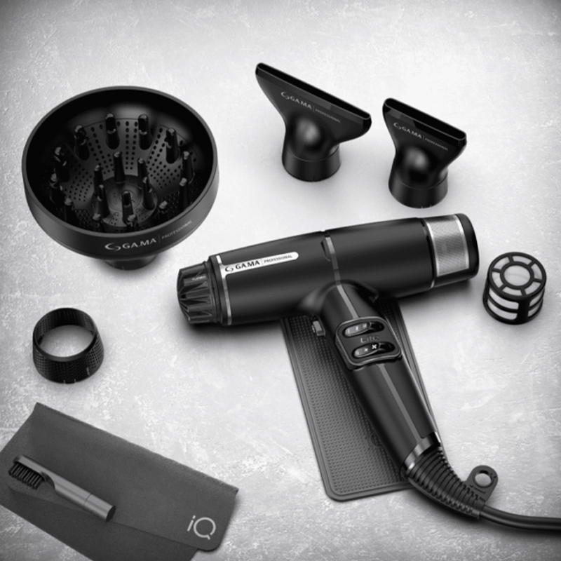 iQ Lite Perfetto Hairdryer - schwarz Set Inhalt