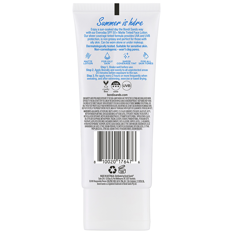 Bondi Sands Face SPF 50 Tinted & Matte Everyday Lotion