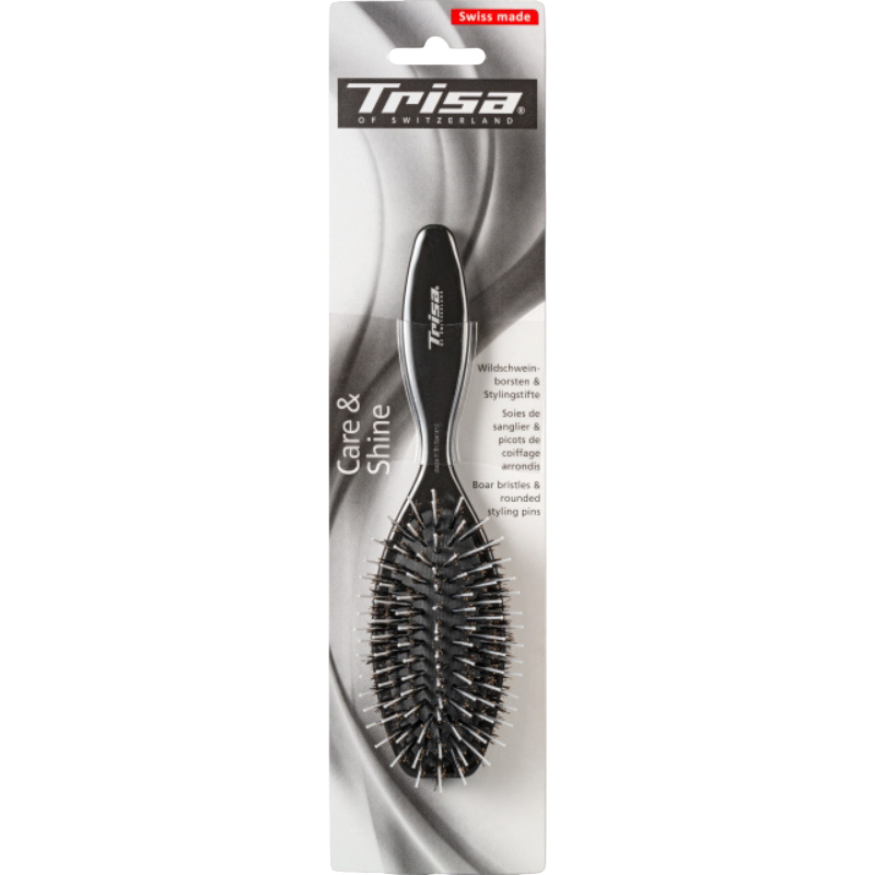 Basic Brushing Small Metallstiften & Wildschweinborsten - schwarz