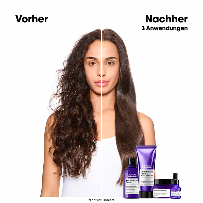 Keratin-Alpha-Sleek-Vor-Nach